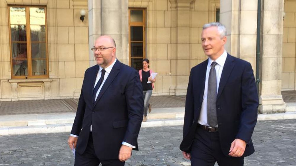 Stéphane Travert et Bruno Le Maire le 20 septembre 2018 au ministère de l’Agriculture. © B. Quantinet